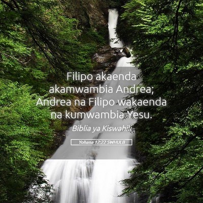Picture 05 - Yohana 12:22 SWHULB - Filipo akaenda akamwambia Andrea; Andrea na - Bible Verse Picture