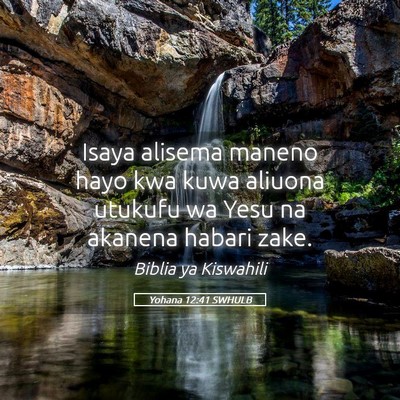 Picture 05 - Yohana 12:41 SWHULB - Isaya alisema maneno hayo kwa kuwa aliuona - Bible Verse Picture