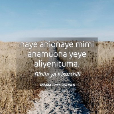 Picture 05 - Yohana 12:45 SWHULB - naye anionaye mimi anamuona yeye - Bible Verse Picture