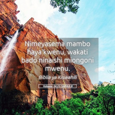 Picture 05 - Yohana 14:25 SWHULB - Nimeyasema mambo haya kwenu, wakati bado ninaishi - Bible Verse Picture