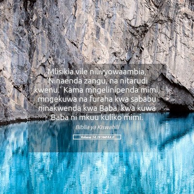 Picture 05 - Yohana 14:28 SWHULB - Mlisikia vile nilivyowaambia, 'Ninaenda zangu, na - Bible Verse Picture