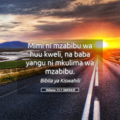 Picture 05 - Yohana 15:1 SWHULB - Mimi ni mzabibu wa huu kweli, na baba yangu ni - Bible Verse Picture