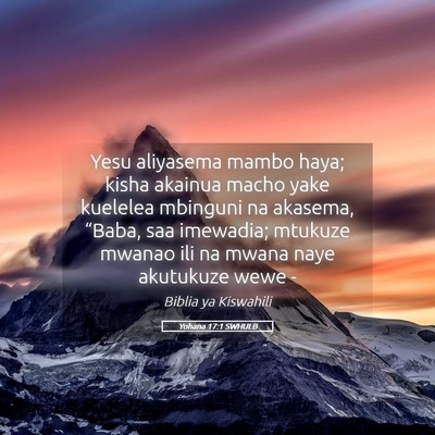 Picture 05 - Yohana 17:1 SWHULB - Yesu aliyasema mambo haya; kisha akainua macho - Bible Verse Picture