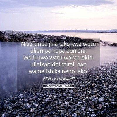 Picture 05 - Yohana 17:6 SWHULB - Nililifunua jina lako kwa watu ulionipa hapa - Bible Verse Picture