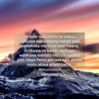 Picture 05 - Yohana 18:18 SWHULB - Na wale watumishi na wakuu walikuwa wakisimama - Bible Verse Picture