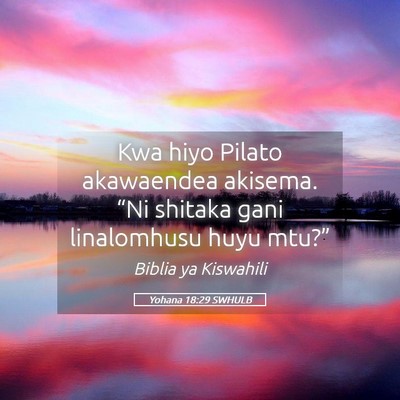 Picture 05 - Yohana 18:29 SWHULB - Kwa hiyo Pilato akawaendea akisema. “Ni shitaka - Bible Verse Picture