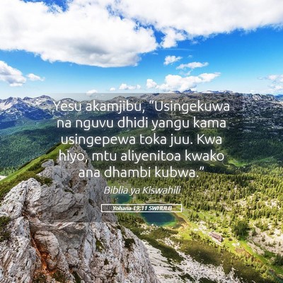 Picture 05 - Yohana 19:11 SWHULB - Yesu akamjibu, “Usingekuwa na nguvu dhidi yangu - Bible Verse Picture