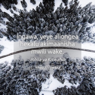 Picture 05 - Yohana 2:21 SWHULB - Ingawa, yeye aliongea hekalu akimaanisha mwili - Bible Verse Picture