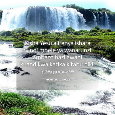 Picture 05 - Yohana 20:30 SWHULB - Kisha Yesu alifanya ishara nyingi mbele ya - Bible Verse Picture