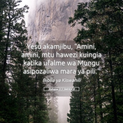 Picture 05 - Yohana 3:3 SWHULB - Yesu akamjibu, “Amini, amini, mtu hawezi - Bible Verse Picture