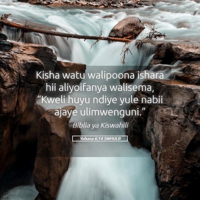 Picture 05 - Yohana 6:14 SWHULB - Kisha watu walipoona ishara hii aliyoifanya - Bible Verse Picture