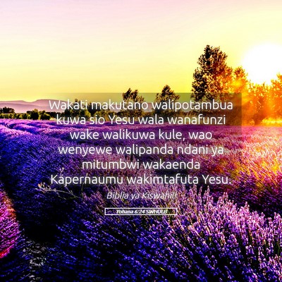 Picture 05 - Yohana 6:24 SWHULB - Wakati makutano walipotambua kuwa sio Yesu wala - Bible Verse Picture