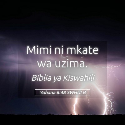 Picture 05 - Yohana 6:48 SWHULB - Mimi ni mkate wa - Bible Verse Picture