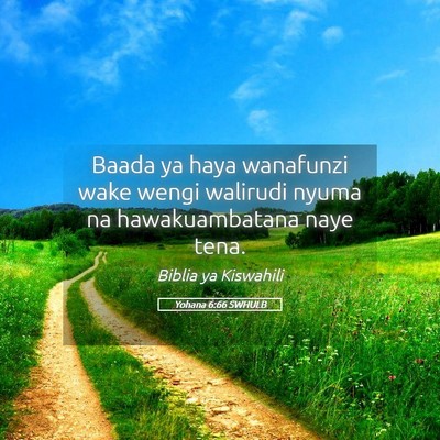 Picture 05 - Yohana 6:66 SWHULB - Baada ya haya wanafunzi wake wengi walirudi nyuma - Bible Verse Picture