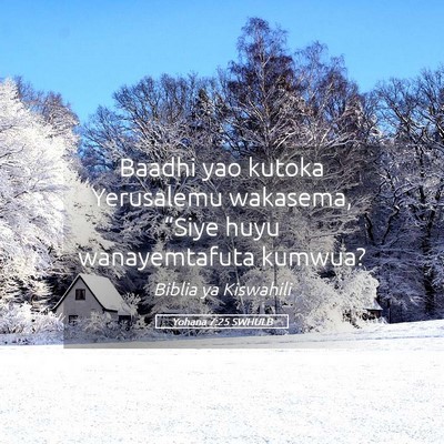 Picture 05 - Yohana 7:25 SWHULB - Baadhi yao kutoka Yerusalemu wakasema, “Siye - Bible Verse Picture