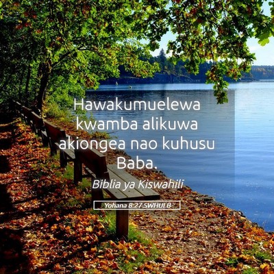 Picture 05 - Yohana 8:27 SWHULB - Hawakumuelewa kwamba alikuwa akiongea nao kuhusu - Bible Verse Picture