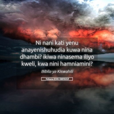 Picture 05 - Yohana 8:46 SWHULB - Ni nani kati yenu anayenishuhudia kuwa nina - Bible Verse Picture