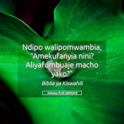 Picture 05 - Yohana 9:26 SWHULB - Ndipo walipomwambia, “Amekufanyia nini? - Bible Verse Picture