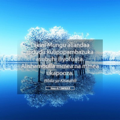 Picture 05 - Yona 4:7 SWHULB - Lakini Mungu aliandaa mdudu kulipopambazuka - Bible Verse Picture
