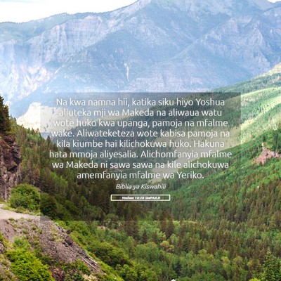 Picture 05 - Yoshua 10:28 SWHULB - Na kwa namna hii, katika siku hiyo Yoshua - Bible Verse Picture