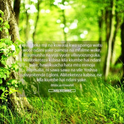Picture 05 - Yoshua 10:37 SWHULB - Waliuteka mji na kuwaua kwa upanga watu wote - Bible Verse Picture