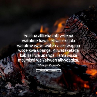 Picture 05 - Yoshua 11:12 SWHULB - Yoshua aliiteka miji yote ya wafalme hawa. - Bible Verse Picture