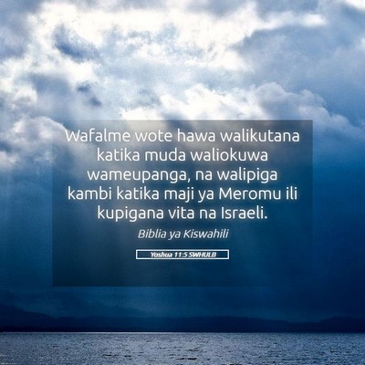 Picture 05 - Yoshua 11:5 SWHULB - Wafalme wote hawa walikutana katika muda - Bible Verse Picture
