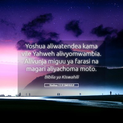 Picture 05 - Yoshua 11:9 SWHULB - Yoshua aliwatendea kama vile Yahweh - Bible Verse Picture
