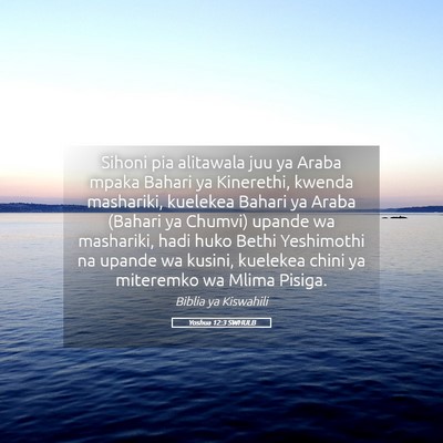 Picture 05 - Yoshua 12:3 SWHULB - Sihoni pia alitawala juu ya Araba mpaka Bahari ya - Bible Verse Picture
