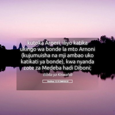 Picture 05 - Yoshua 13:9 SWHULB - kutoka Aroeri, iliyo katika ukingo wa bonde la - Bible Verse Picture
