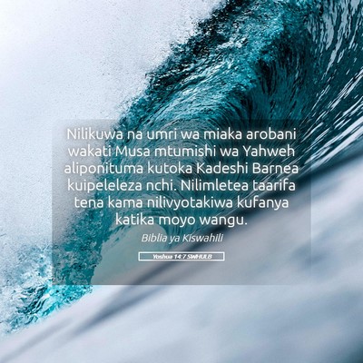 Picture 05 - Yoshua 14:7 SWHULB - Nilikuwa na umri wa miaka arobani wakati Musa - Bible Verse Picture