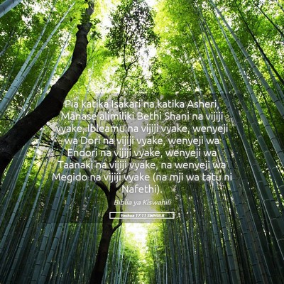 Picture 05 - Yoshua 17:11 SWHULB - Pia katika Isakari na katika Asheri, Manase - Bible Verse Picture