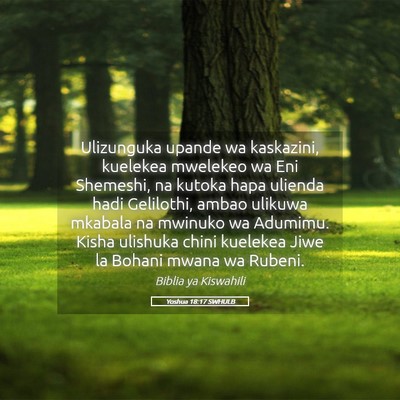 Picture 05 - Yoshua 18:17 SWHULB - Ulizunguka upande wa kaskazini, kuelekea mwelekeo - Bible Verse Picture