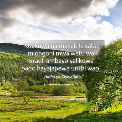 Picture 05 - Yoshua 18:2 SWHULB - Kulikuwa na makabila saba miongoni mwa watu wa - Bible Verse Picture