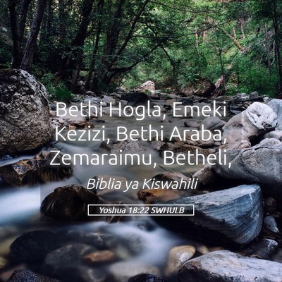 Picture 05 - Yoshua 18:22 SWHULB - Bethi Hogla, Emeki Kezizi, Bethi Araba, - Bible Verse Picture