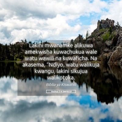 Picture 05 - Yoshua 2:4 SWHULB - Lakini mwanamke alikuwa amekwisha kuwachukua wale - Bible Verse Picture