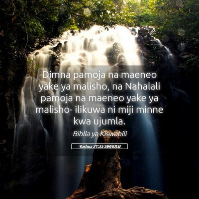 Picture 05 - Yoshua 21:35 SWHULB - Dimna pamoja na maeneo yake ya malisho, na - Bible Verse Picture