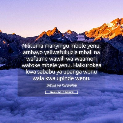 Picture 05 - Yoshua 24:12 SWHULB - Nilituma manyingu mbele yenu, ambayo - Bible Verse Picture