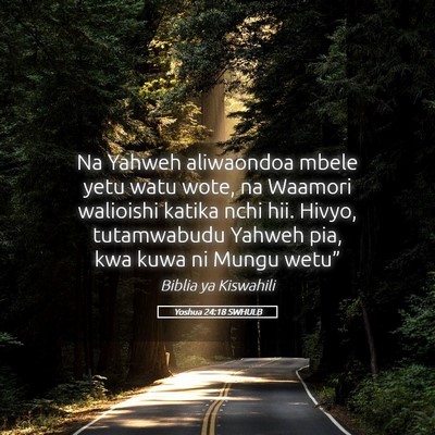 Picture 05 - Yoshua 24:18 SWHULB - Na Yahweh aliwaondoa mbele yetu watu wote, na - Bible Verse Picture