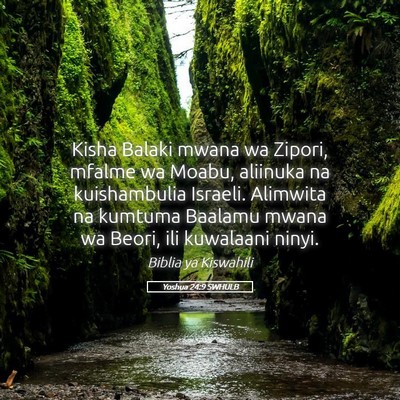 Picture 05 - Yoshua 24:9 SWHULB - Kisha Balaki mwana wa Zipori, mfalme wa Moabu, - Bible Verse Picture