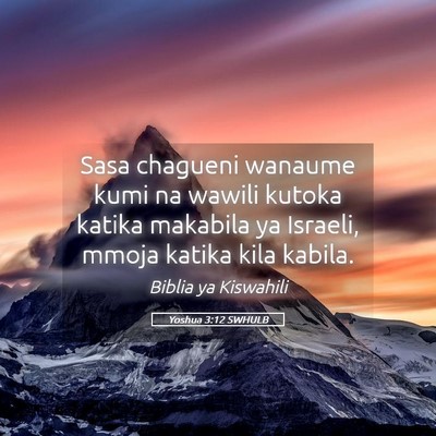 Picture 05 - Yoshua 3:12 SWHULB - Sasa chagueni wanaume kumi na wawili kutoka - Bible Verse Picture