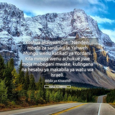 Picture 05 - Yoshua 4:5 SWHULB - Yoshua akawaambia, “Nendeni mbele za sanduku la - Bible Verse Picture