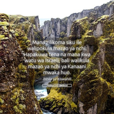 Picture 05 - Yoshua 5:12 SWHULB - Mana zilikoma siku ile walipokula mazao ya nchi. - Bible Verse Picture