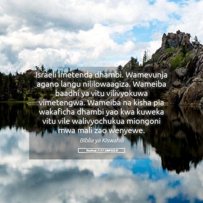 Picture 05 - Yoshua 7:11 SWHULB - Israeli imetenda dhambi. Wamevunja agano langu - Bible Verse Picture