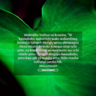 Picture 05 - Yoshua 9:24 SWHULB - Walimjibu Yoshua na kusema, “Ni kwasababu - Bible Verse Picture