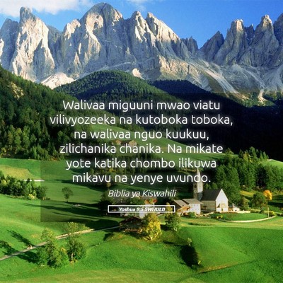 Picture 05 - Yoshua 9:5 SWHULB - Walivaa miguuni mwao viatu vilivyozeeka na - Bible Verse Picture