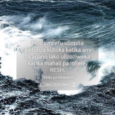 Picture 05 - Zaburi 119:152 SWHULB - Muda mrefu uliopita nilijifunza kutoka katika - Bible Verse Picture