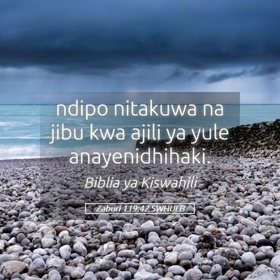 Picture 05 - Zaburi 119:42 SWHULB - ndipo nitakuwa na jibu kwa ajili ya yule - Bible Verse Picture