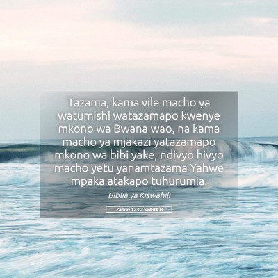 Picture 05 - Zaburi 123:2 SWHULB - Tazama, kama vile macho ya watumishi watazamapo - Bible Verse Picture