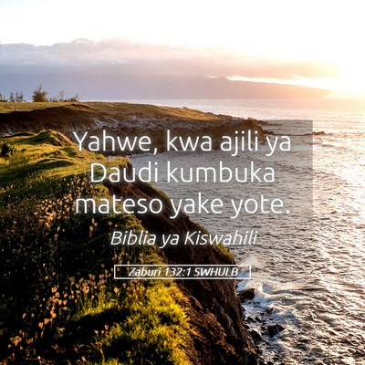 Picture 05 - Zaburi 132:1 SWHULB - Yahwe, kwa ajili ya Daudi kumbuka mateso yake - Bible Verse Picture